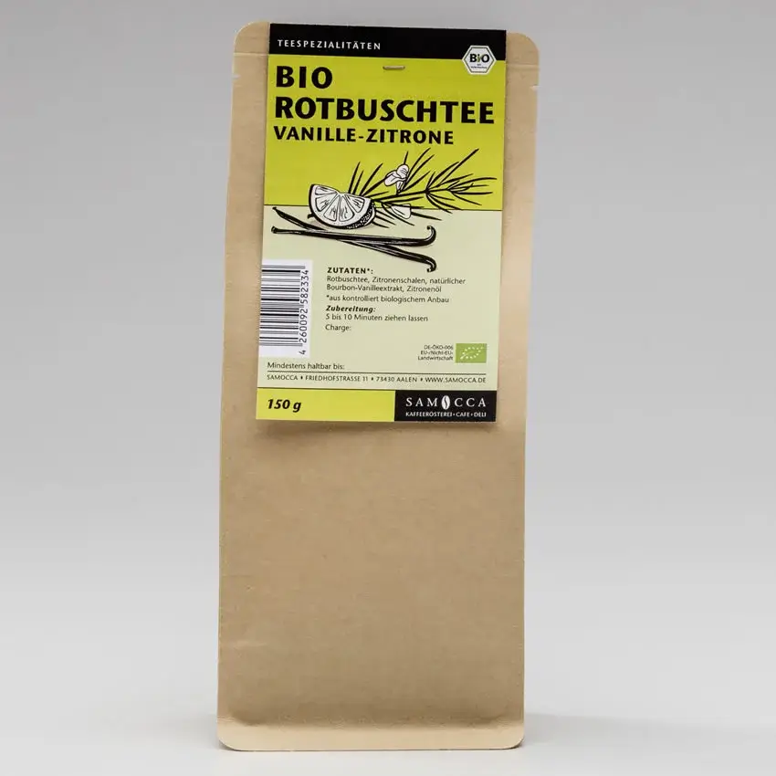 SAMOCCA Bio Rotbuschtee Vanille Zitrone, vegan, 150g