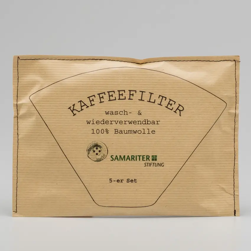 Verpackung: Kaffeefilter, Wasch- und Wiederverwendbar, 100% Baumwolle